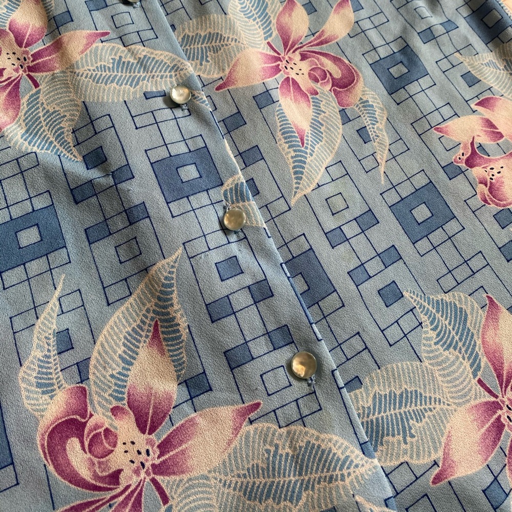 Vintage 80s Graff California Wear polyester blouse - Picture 7 of 10